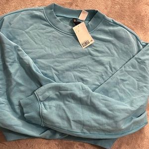 Cropped crew neck sweatshirt